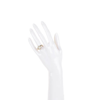 Chanel Pearl Crystal CC Ring 52 6 Gold Pearly White 2 of 6