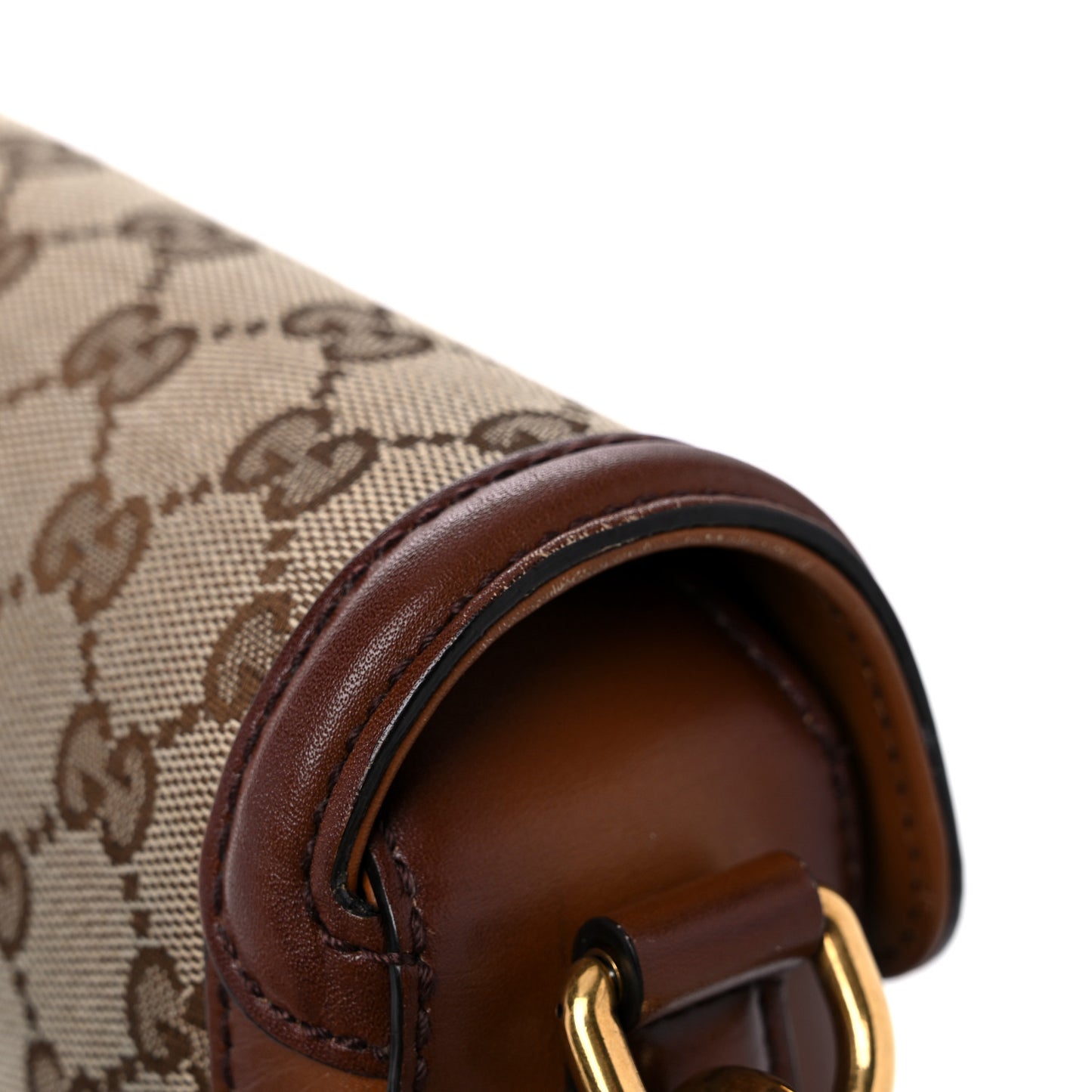 Monogram Medium Lady Web Shoulder Bag Beige Cuir