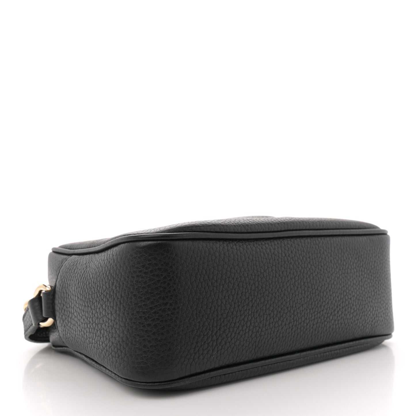 Pebbled Calfskin Small Soho Disco Bag Black