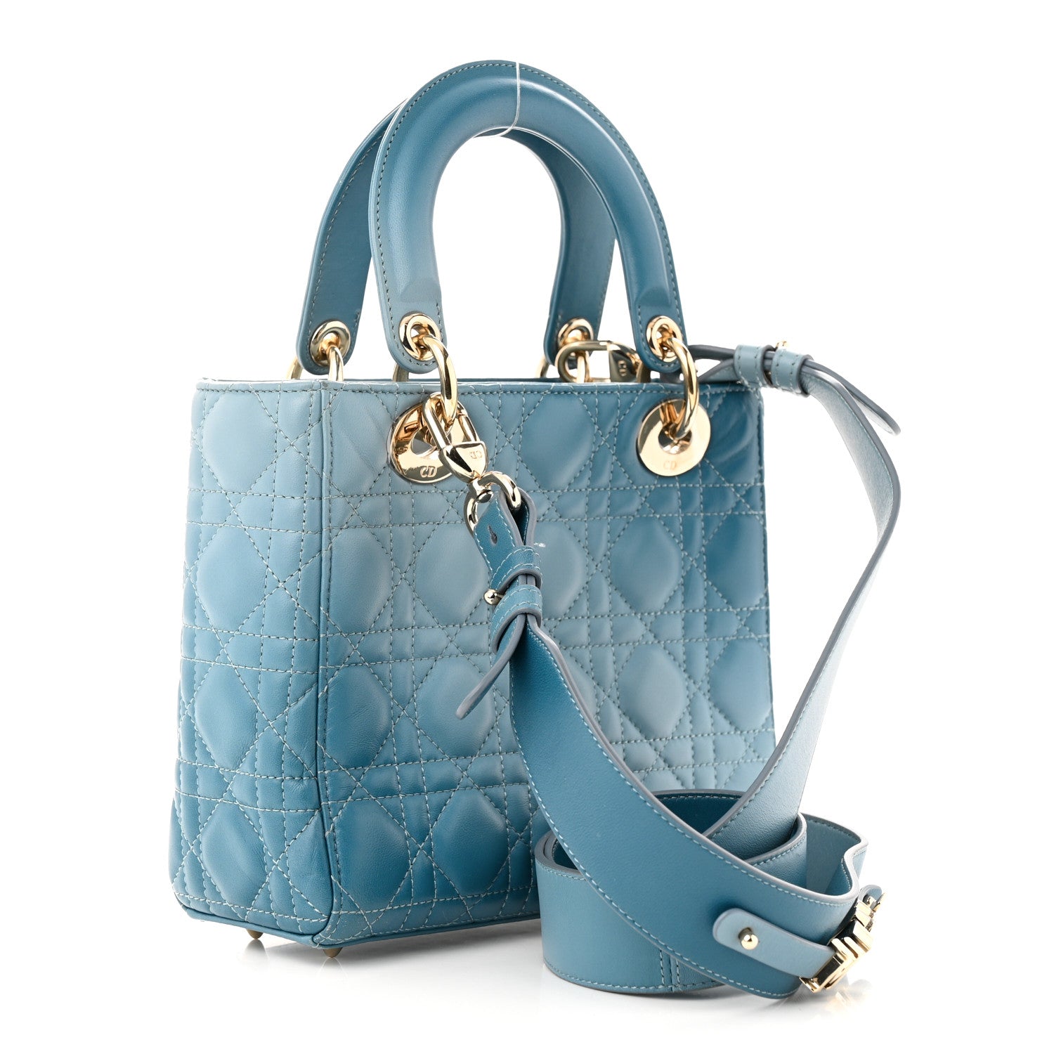 Christian Dior Lambskin Cannage Gradient Small My Lady Dior Denim Blue 3 of 12