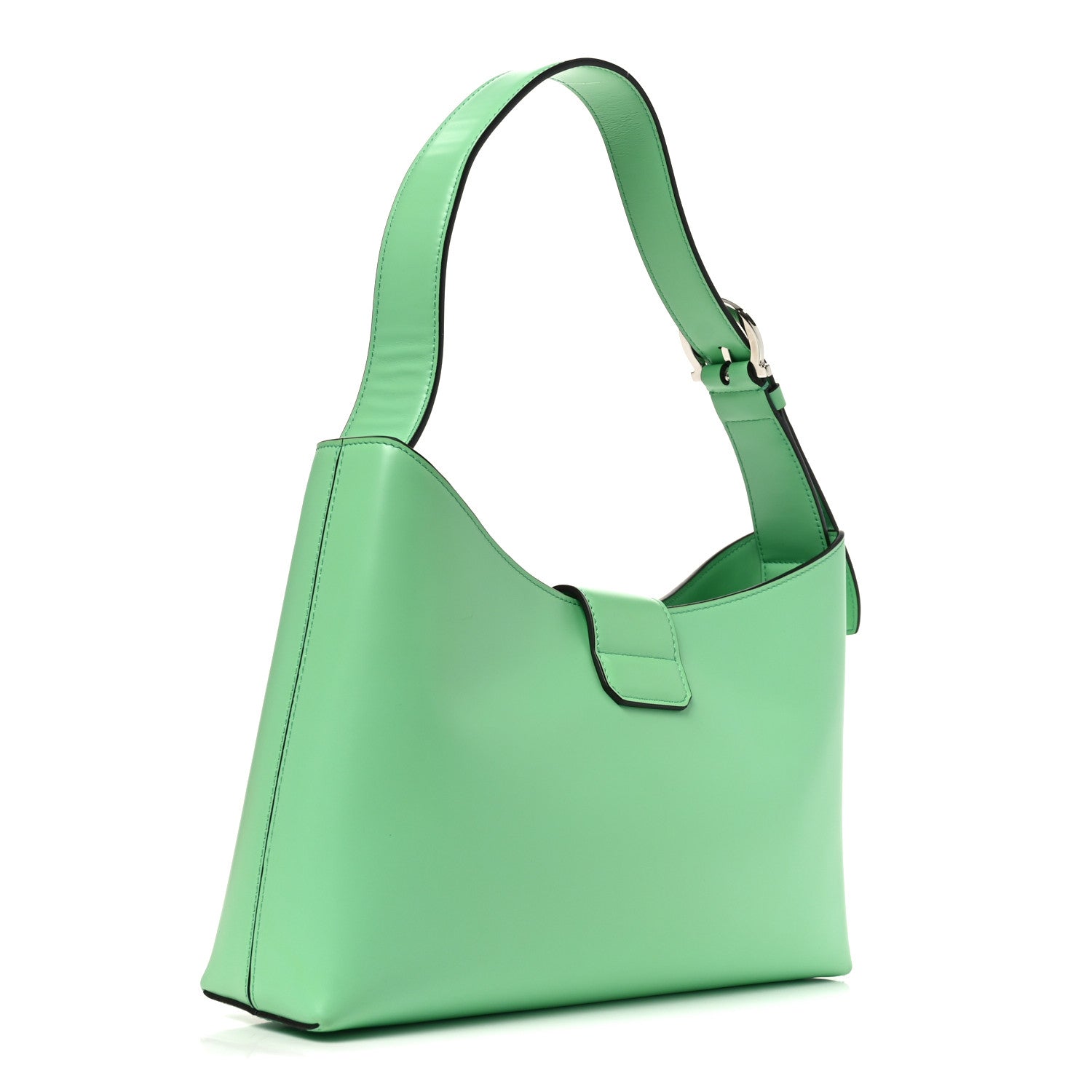 Salvatore Ferragamo Calfskin Trifolio Shoulder Bag Light Green 3 of 9