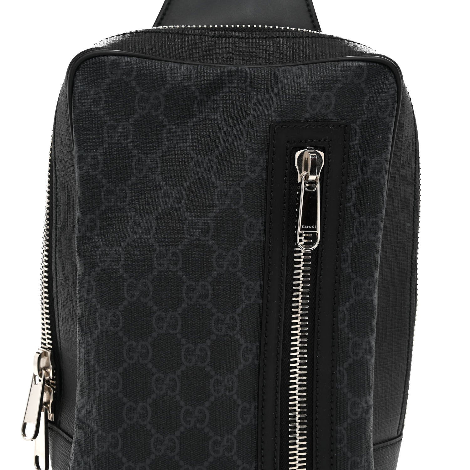 Gucci GG Supreme Monogram Web Belt Bag Black Grey 8 of 10