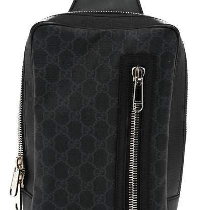 Gucci GG Supreme Monogram Web Belt Bag Black Grey 8 of 10
