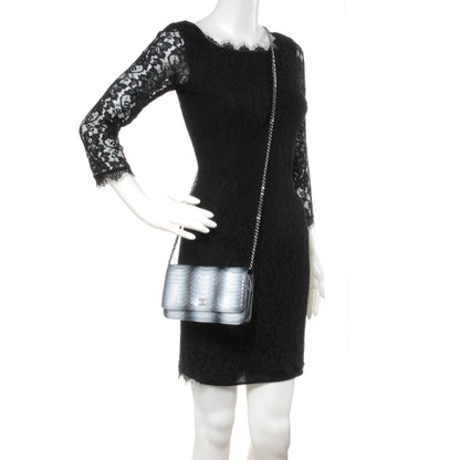 Chanel Python Wallet On Chain WOC Blue and Silver 2 of 8