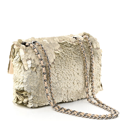 Chanel Sequin Paillette Small Flap Beige 3 of 10