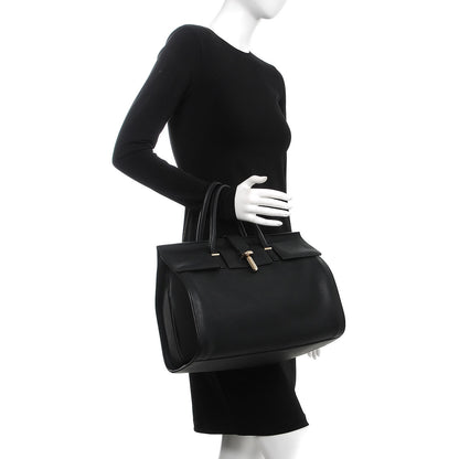 Balenciaga Grained Calfskin M Tube Round Tote Black 2 of 10