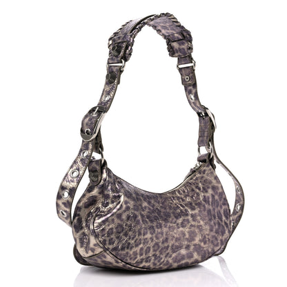 Balenciaga Metallic Agneau Arena Leopard Le Cagole Shoulder Bag XS Brown 3 of 9