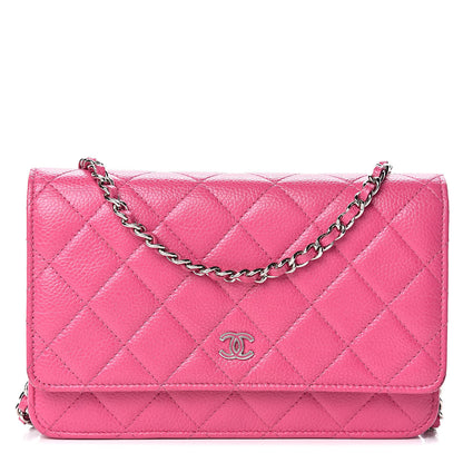 Chanel Caviar Quilted Wallet on Chain WOC Pink 1 of 12