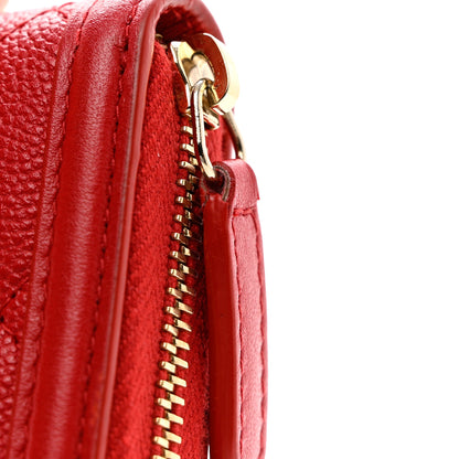Chanel Caviar Quilted Medium Filigree Zip Around Wallet Dark Red 9 of 9