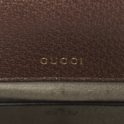 Gucci Monogram Jumbo GG Textured Dollar Calfskin Web Mini Horsebit 1955 Shoulder Bag Camel Ebony New Acero 6 of 10