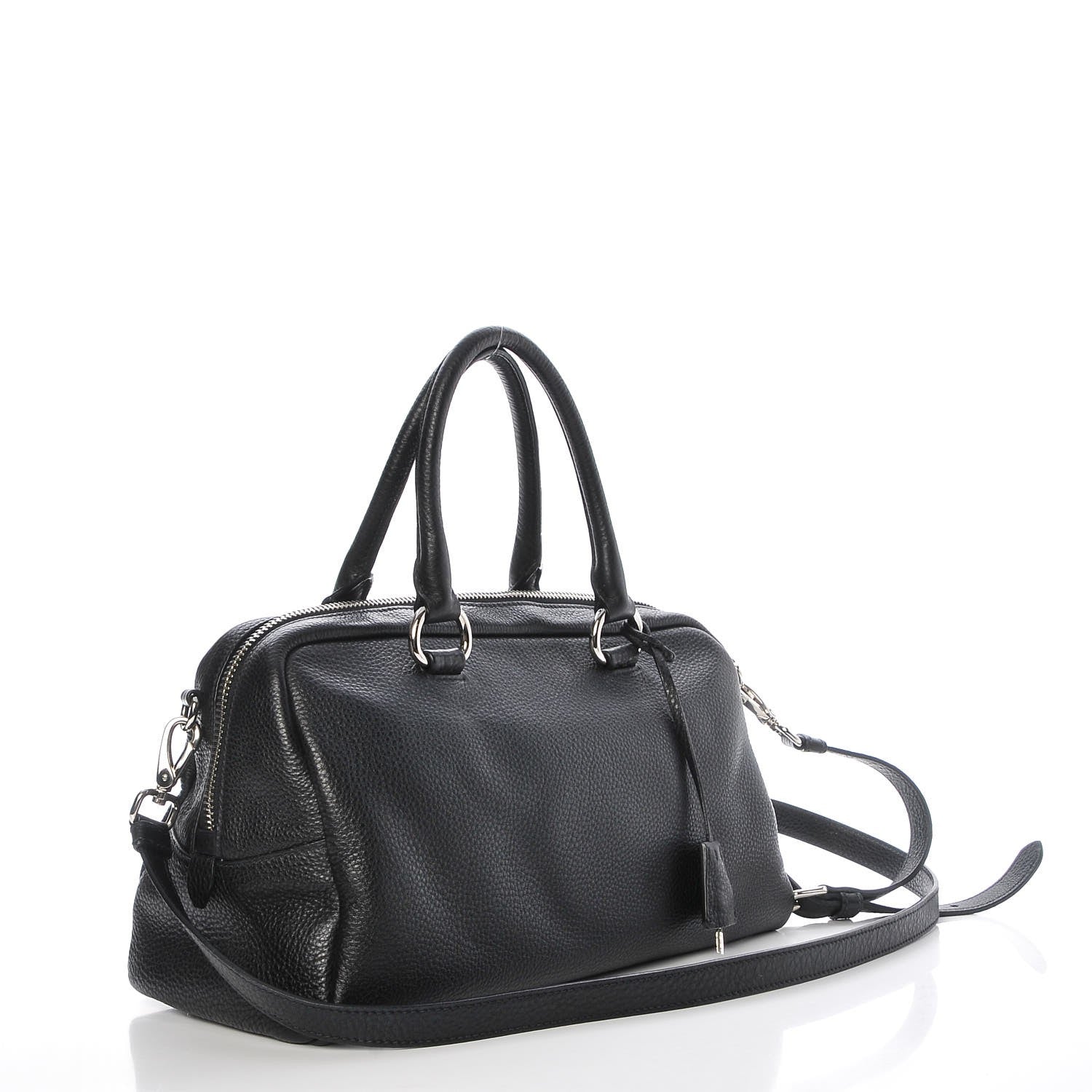 Prada Vitello Daino Satchel Black 4 of 9