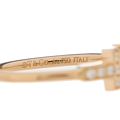 Tiffany 18K Rose Gold Diamond T Wire Ring 53 6.25 3 of 6