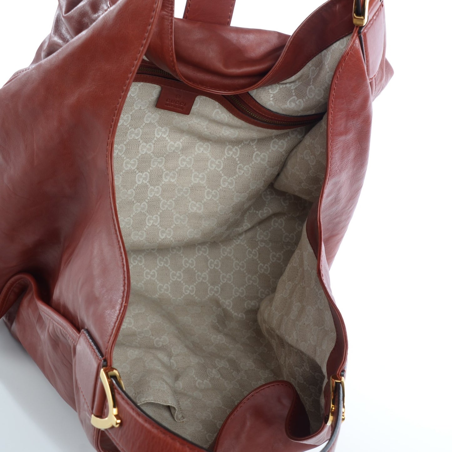 Calfskin Large Soft Stirrup Shoulder Bag Red