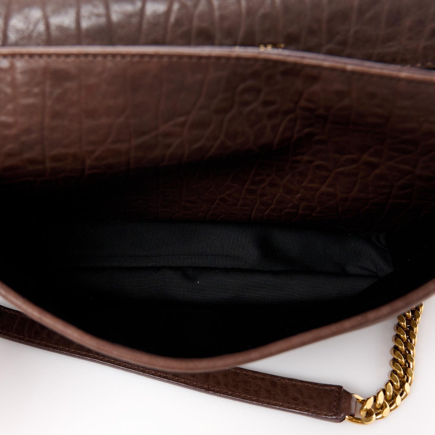 Grained Lambskin Monogram Medium Niki Chain Satchel Dark Cork