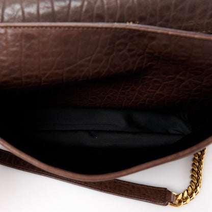 Saint Laurent Grained Lambskin Monogram Medium Niki Chain Satchel Dark Cork 13 of 13