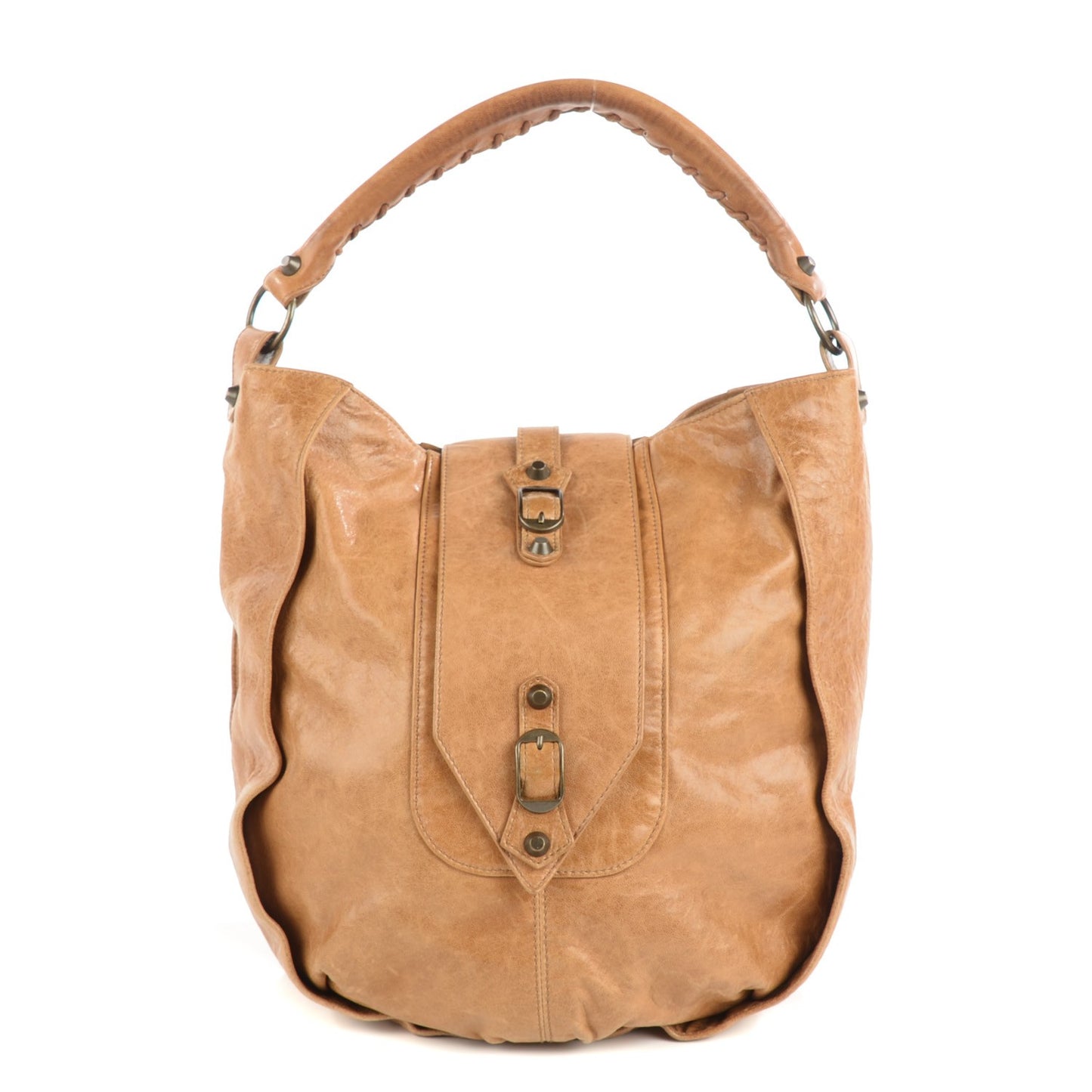 Chevre Classic Hardware Shrug Hobo Caramel