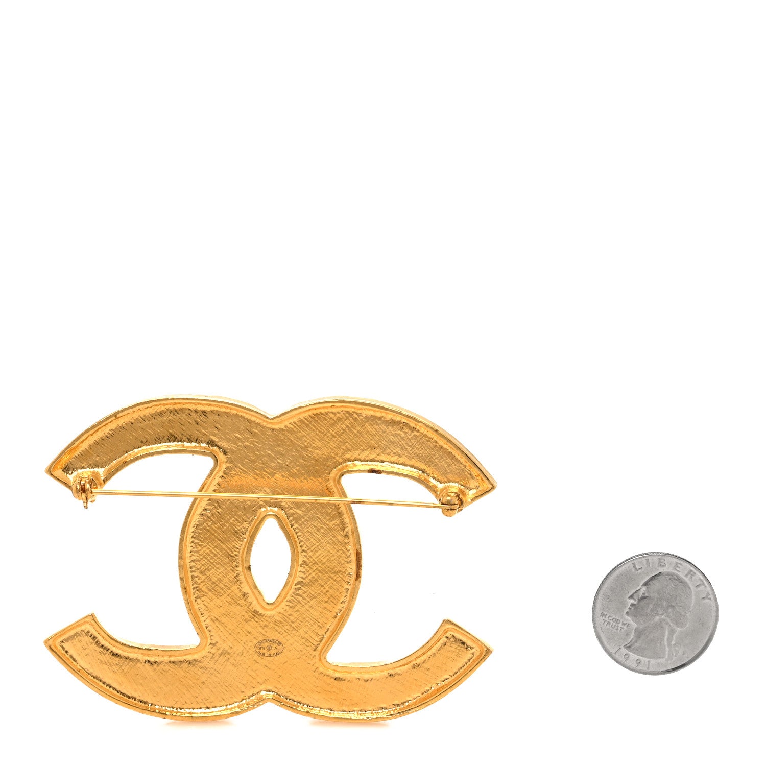 Chanel Gripoix Poured Glass Along The Nile CC Brooch Black Gold 2 of 4