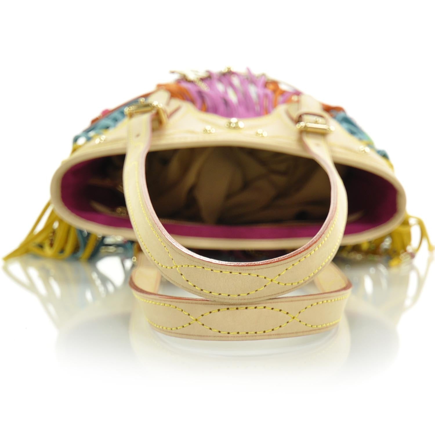 Louis Vuitton Monogram Multicolor Fringe Bucket White 5 of 8