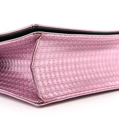 Christian Dior Metallic Patent Micro-Cannage Medium Diorama Flap Bag Pink 9 of 12
