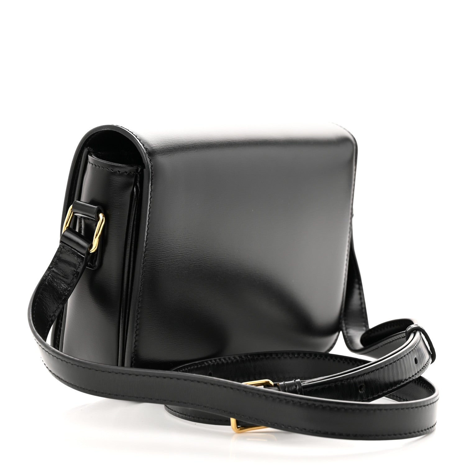 Celine Shiny Calfskin Teen Triomphe Black 3 of 11