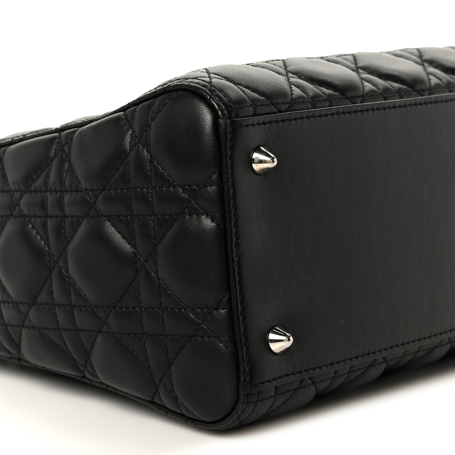 Christian Dior Lambskin Cannage Medium Lady Dior Black 9 of 10