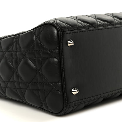 Christian Dior Lambskin Cannage Medium Lady Dior Black 9 of 10