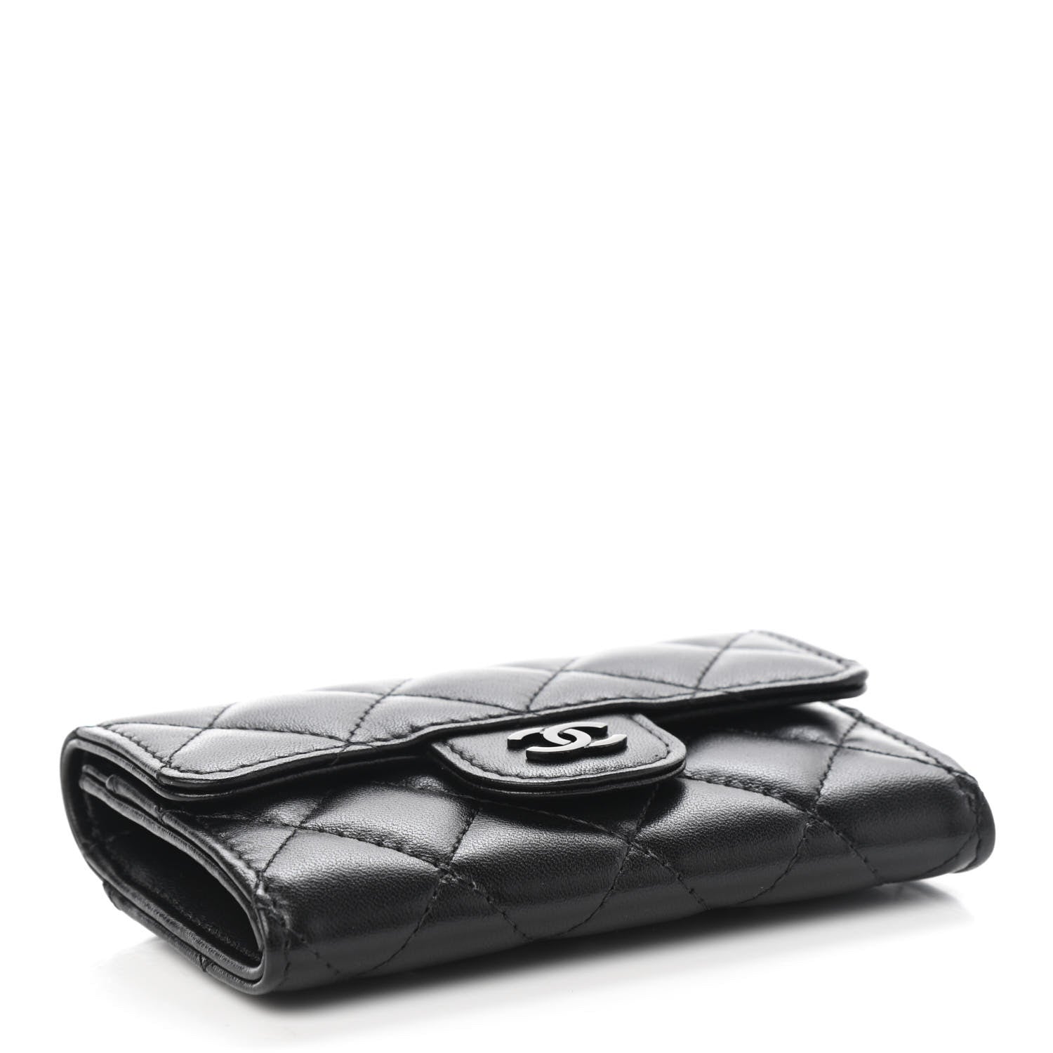 Chanel Lambskin Quilted Flap Card Holder Wallet So Black 4 of 8