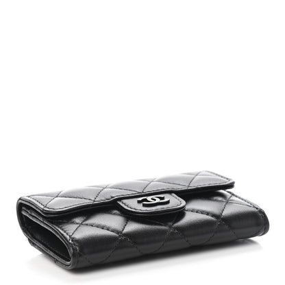 Chanel Lambskin Quilted Flap Card Holder Wallet So Black 4 of 8