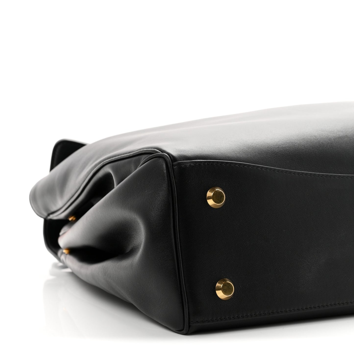 Smooth Calfskin Large Rodeo Top Handle Handbag Black