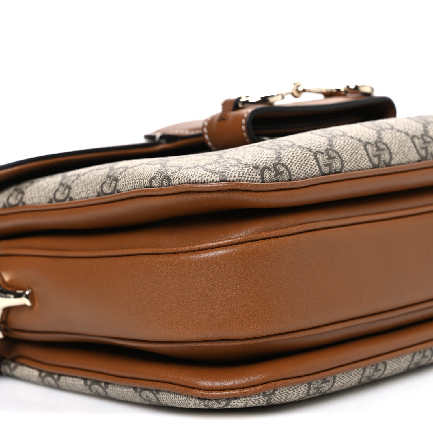 Gucci GG Supreme Monogram Horsebit 1955 Soft Small Shoulder Bag Beige Brown 9 of 10