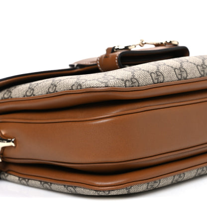 Gucci GG Supreme Monogram Horsebit 1955 Soft Small Shoulder Bag Beige Brown 9 of 10