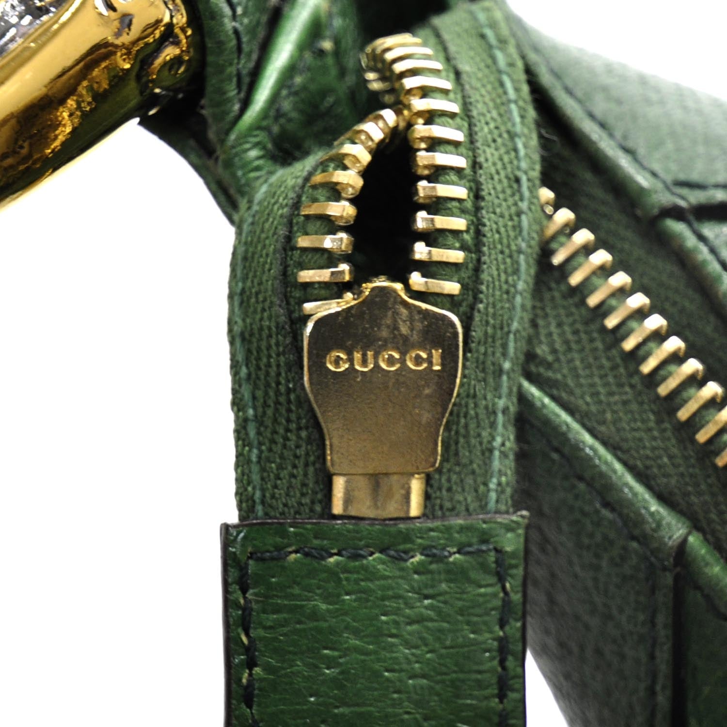 Gucci Monogram Web Bamboo Ring Hobo Green 9 of 10