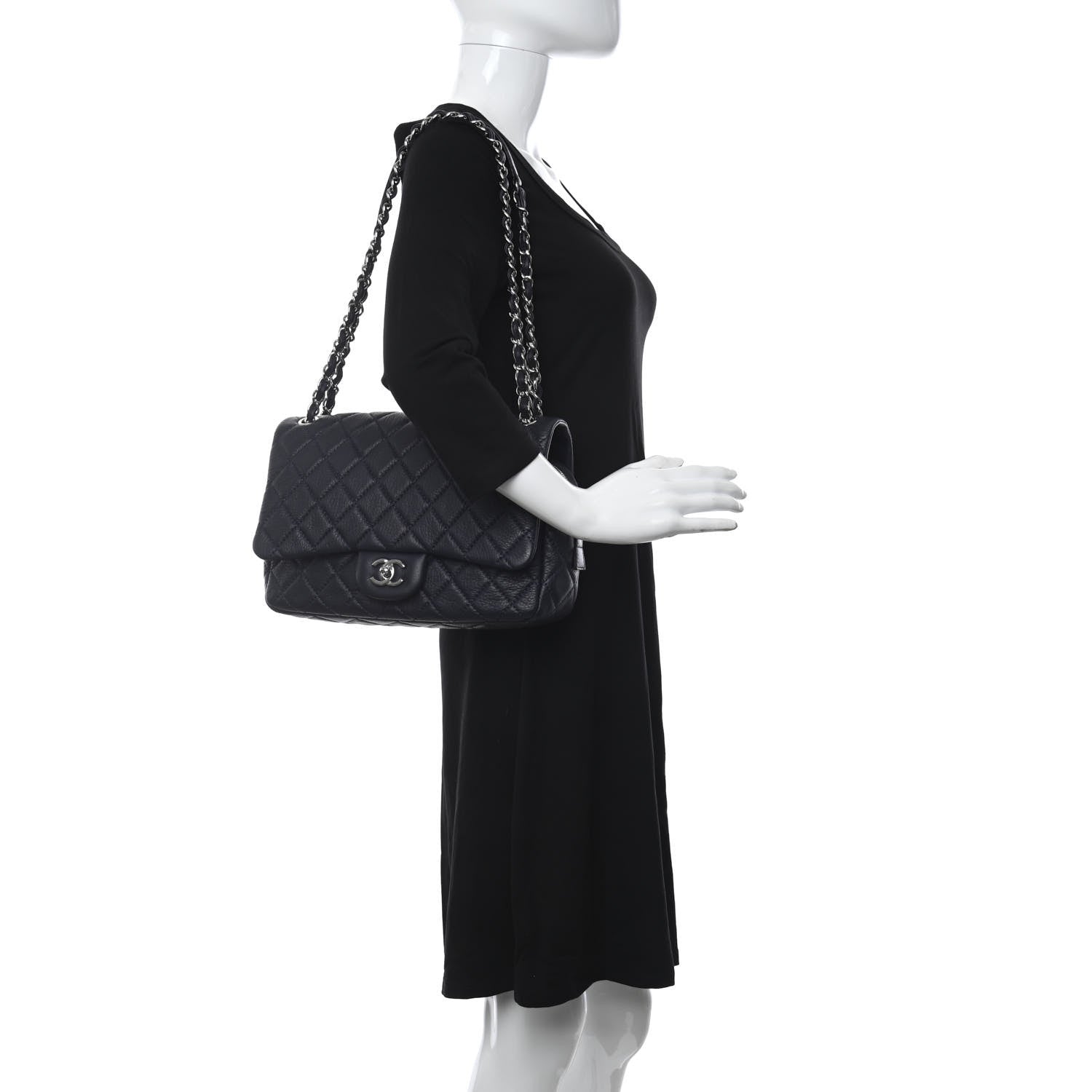 Chanel Deerskin Quilted Casual Journey Flap Dark Blue 2 of 11