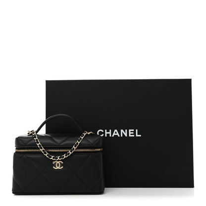 Chanel Caviar Quilted Top Handle Slim Vanity With Chain Black 11 of 11
