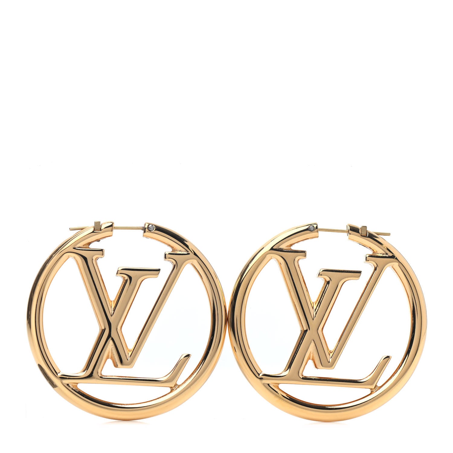 Louis Vuitton Metal Louise Hoop Earrings Gold 1 of 4