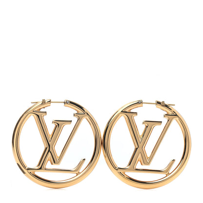 Louis Vuitton Metal Louise Hoop Earrings Gold 1 of 4