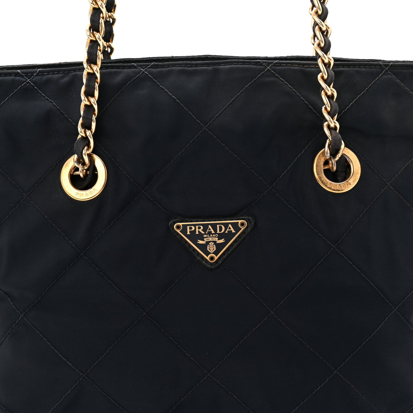 Nylon Tessuto Quilted Shoulder Bag Blue
