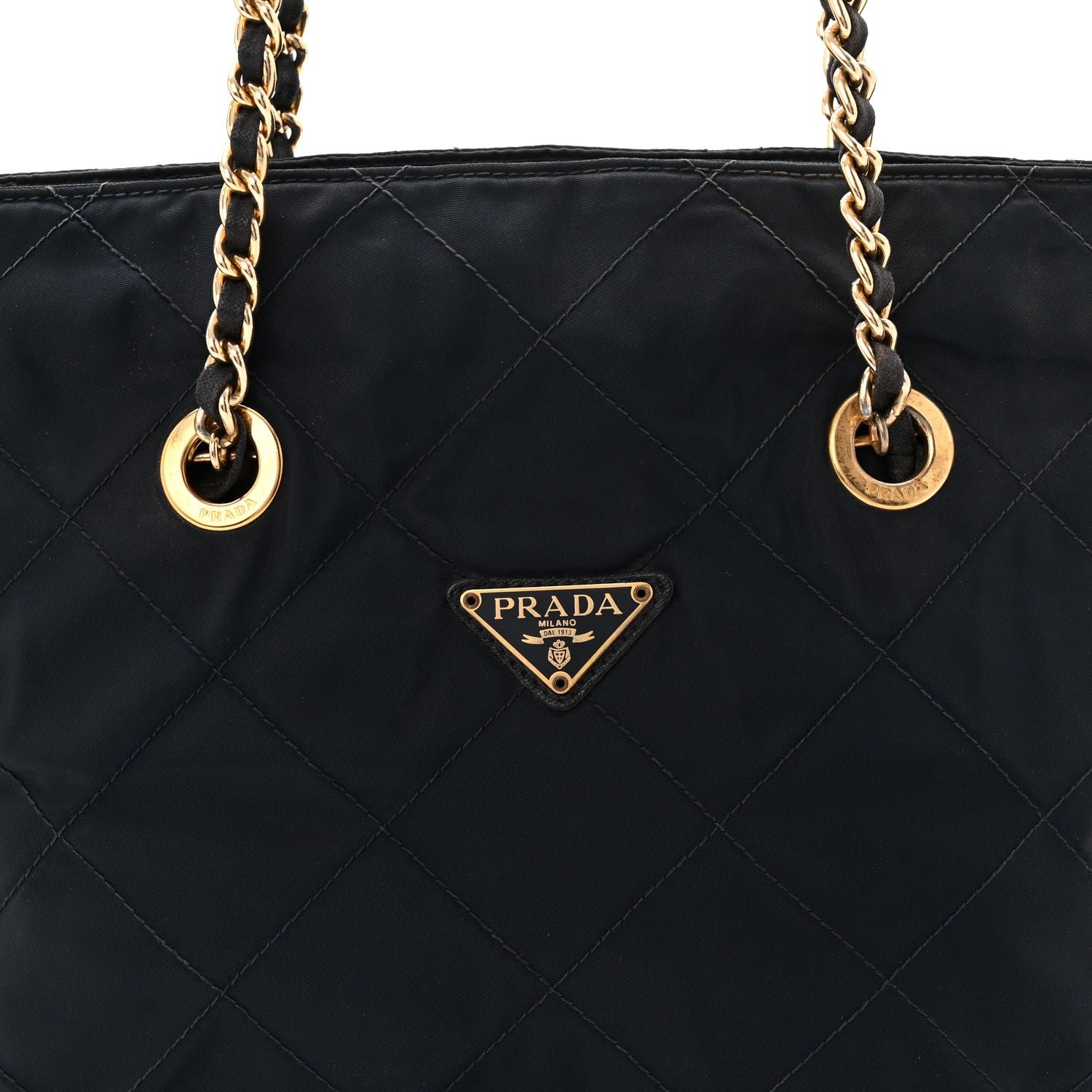 Prada Nylon Tessuto Quilted Shoulder Bag Blue 7 of 9