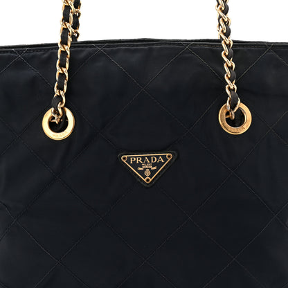 Prada Nylon Tessuto Quilted Shoulder Bag Blue 7 of 9