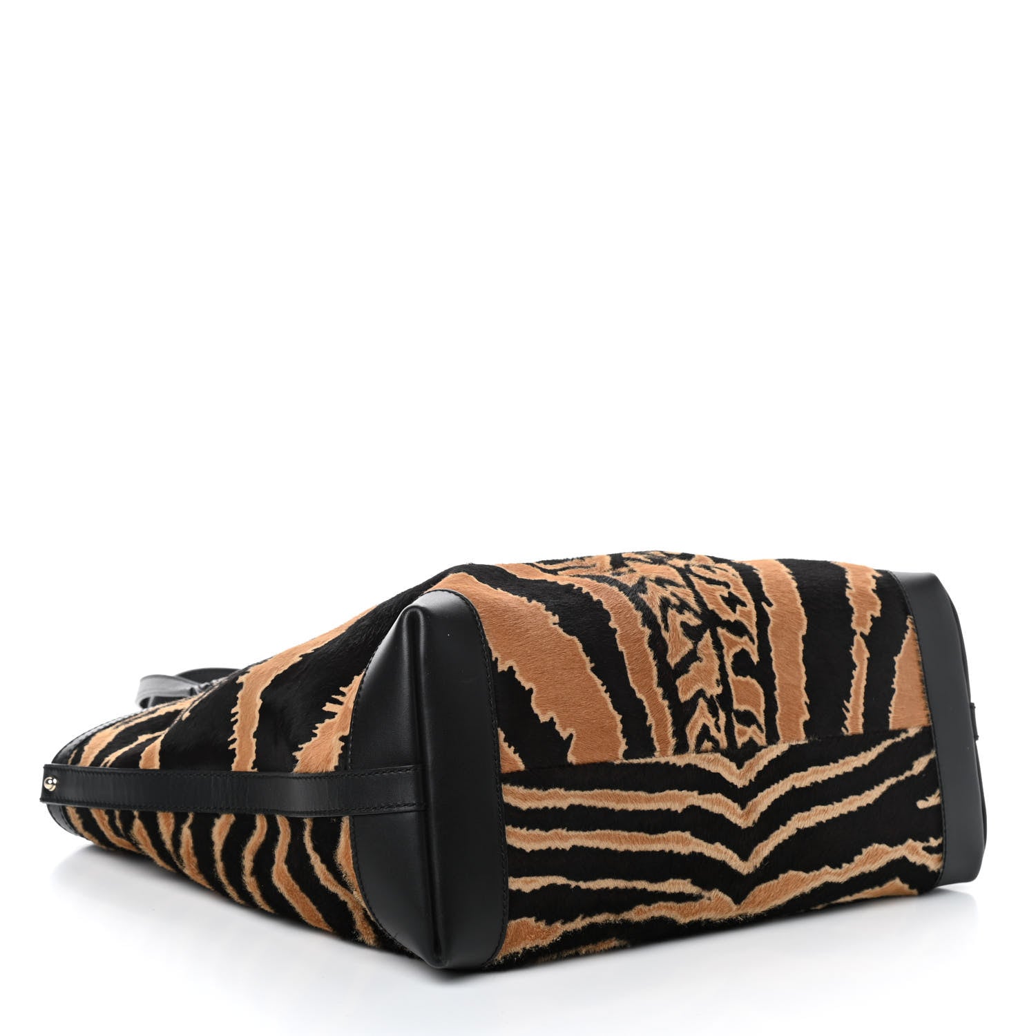 Gucci Calf Hair Zebra Print Medium Craft Tote Black 4 of 9