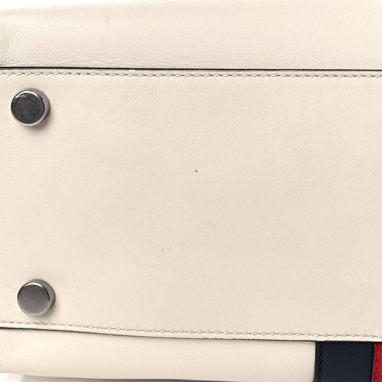 Calfskin Web Stripe Medium Dionysus Tote Bag White