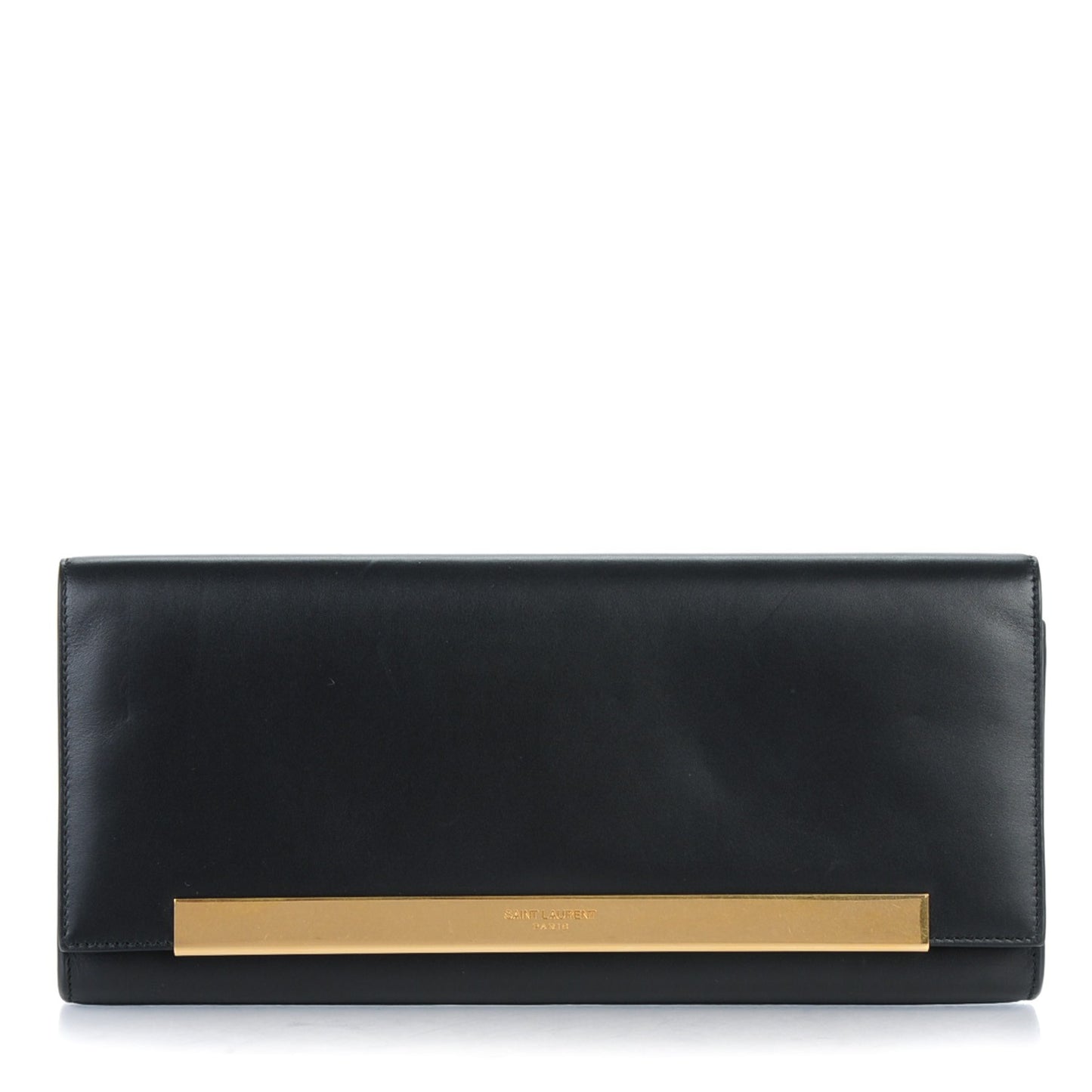 Calfskin Lutetia Flap Clutch Black
