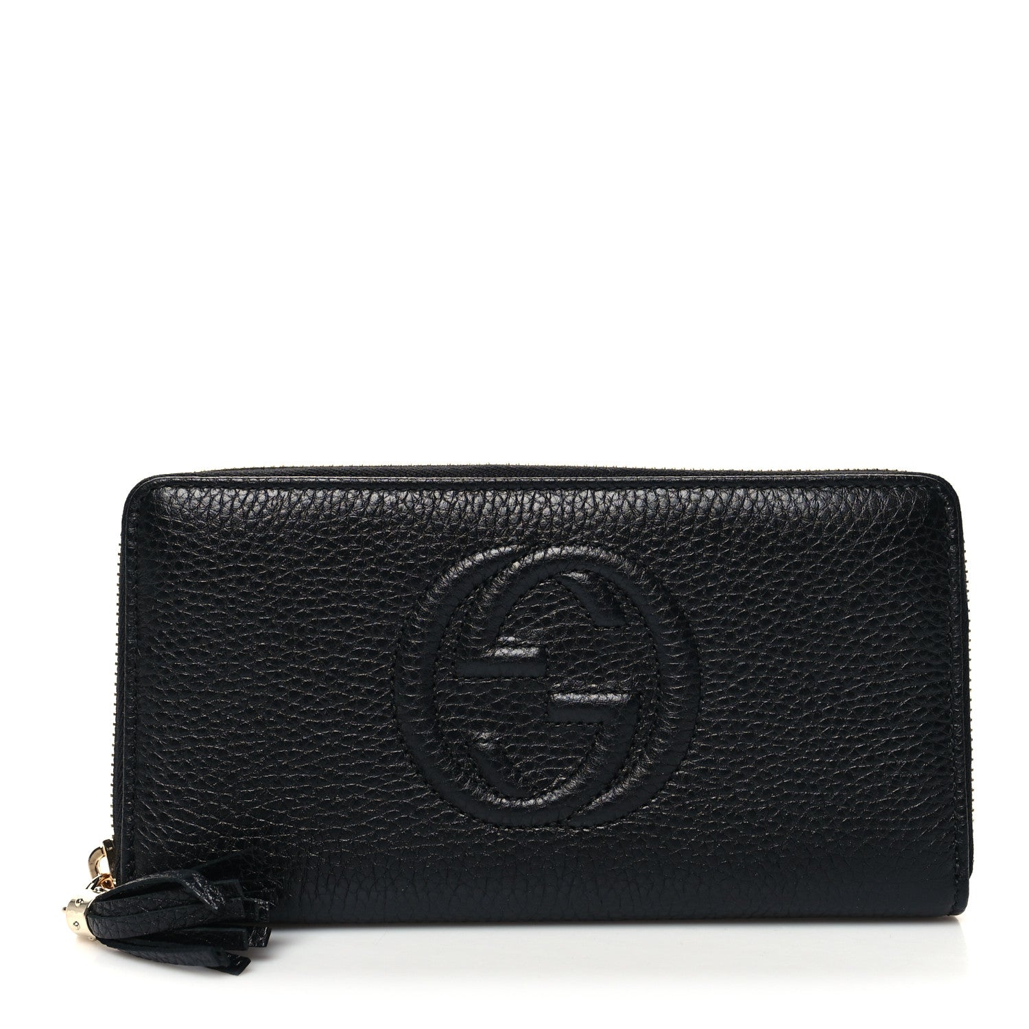 Gucci Pebbled Calfskin Soho Zip Around Wallet Black 1 of 8