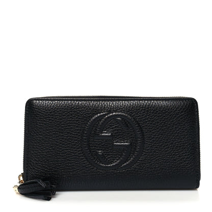 Gucci Pebbled Calfskin Soho Zip Around Wallet Black 1 of 8