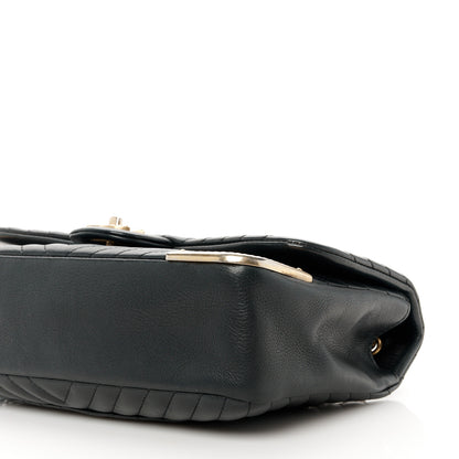 Chanel Calfskin Chevron Quilted Rock The Corner Flap Black 11 of 11