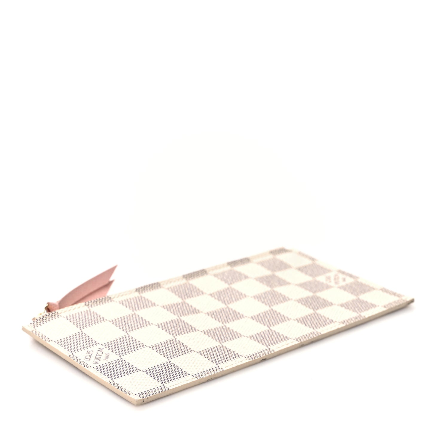 Damier Azur Felicie Chain Wallet Zippered Insert Rose Ballerine