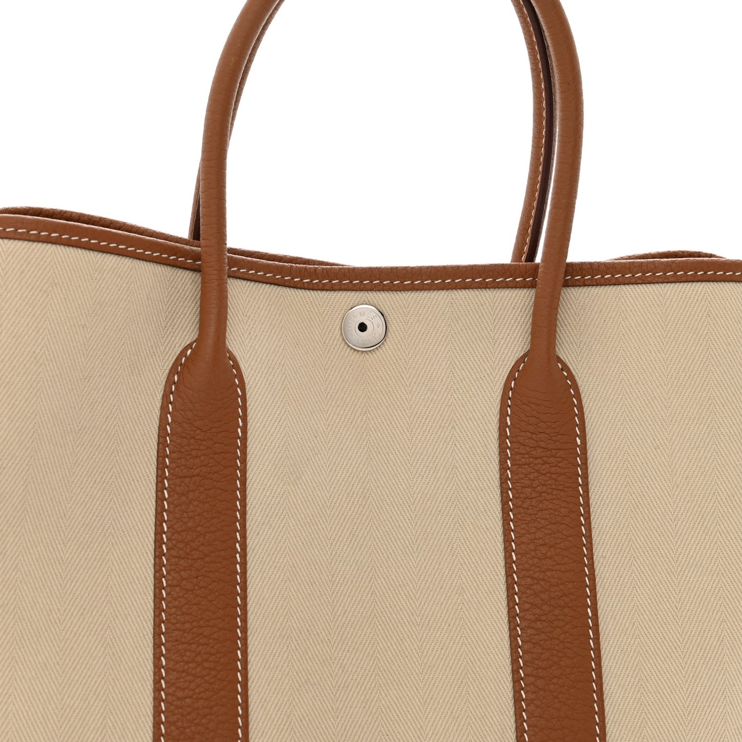 Grand Chevron Weave Negonda Garden Party 30 TPM Tote Craie Gold