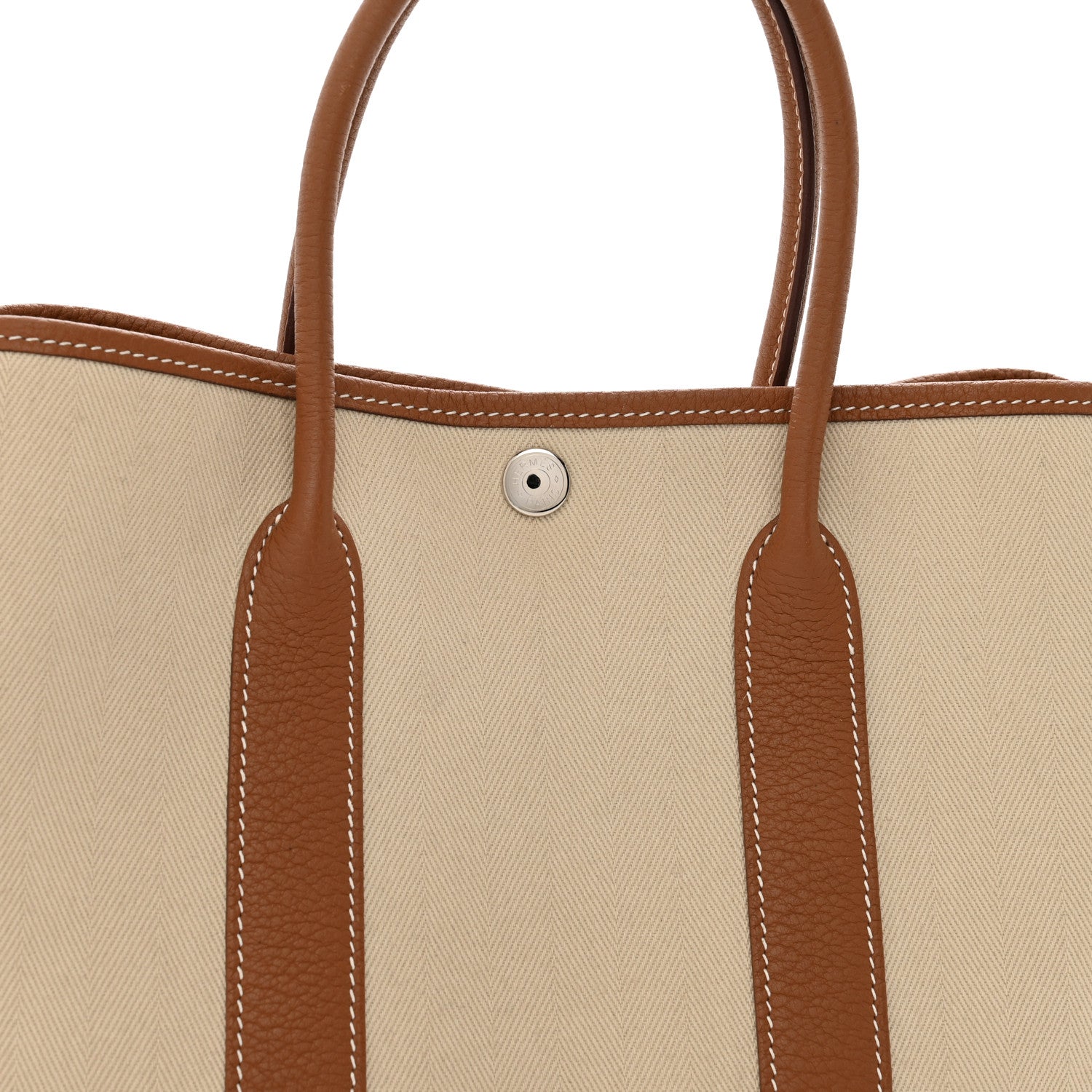 Hermes Grand Chevron Weave Negonda Garden Party 30 TPM Tote Craie Gold 5 of 11