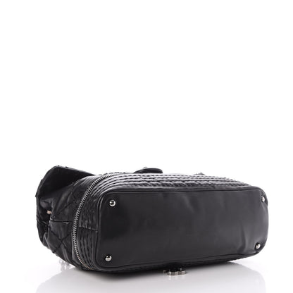 Chanel Calfskin Stitched Large Expandable Flap Bag Black 6 of 9