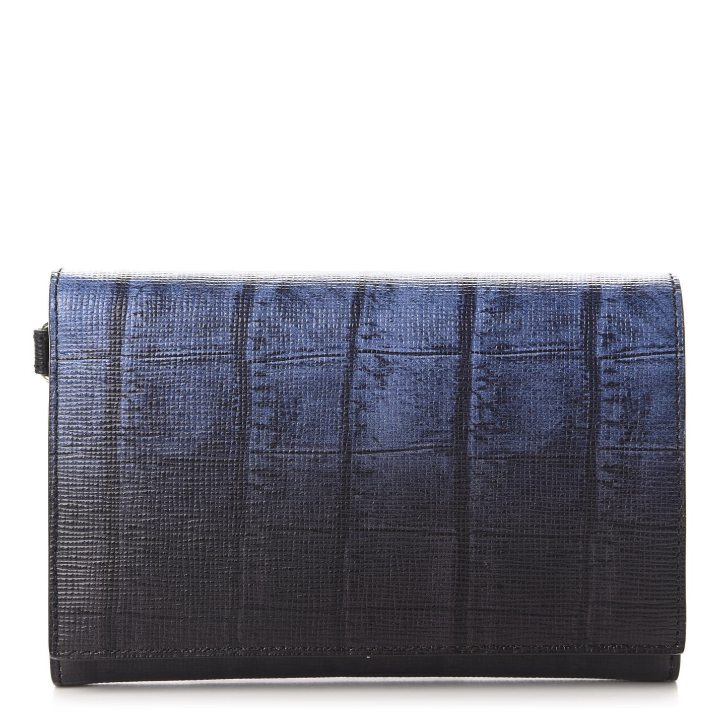 Vitello Elite Crocodile Print Compact Wallet Black Blue
